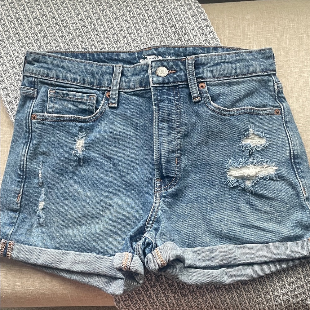 Old Navy Light Blue Distressed Jean Shorts
